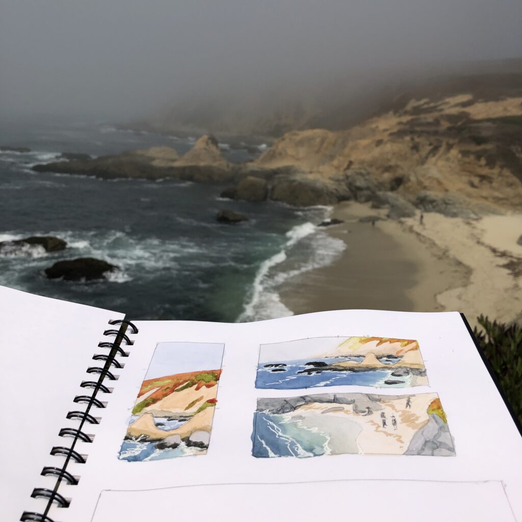 nature journaling at the beach