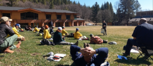 teaching nature journaling at a prescibed burn