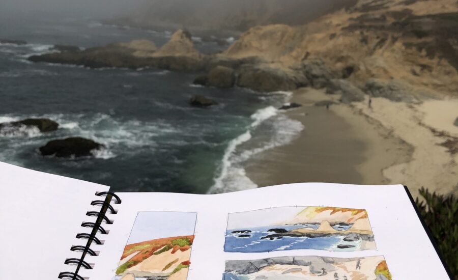 nature journaling at the beach