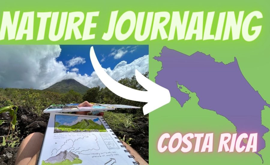 nature journaling in costa rica graphic showing marley peifer nature journaling in costa rica at arenal volcano